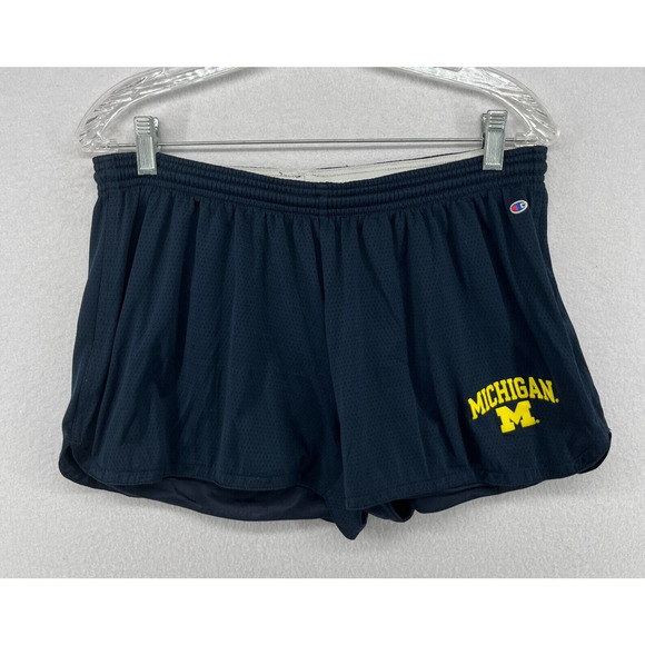 UNIVERSITY OF MICHIGAN Shorts Womens S CHAMPION Wolverines MI College Mesh Blue - Picture 1 of 13